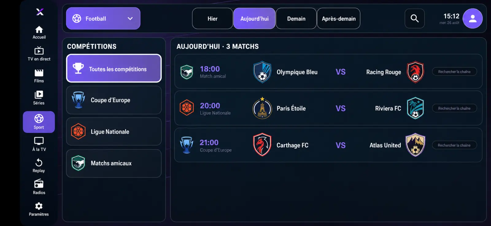 Programme sportif XTROPlay